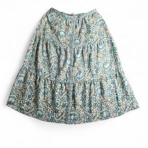 Rachel Zoe 100% Linen Boho Floral Button Front Blouse Top L   NWOT